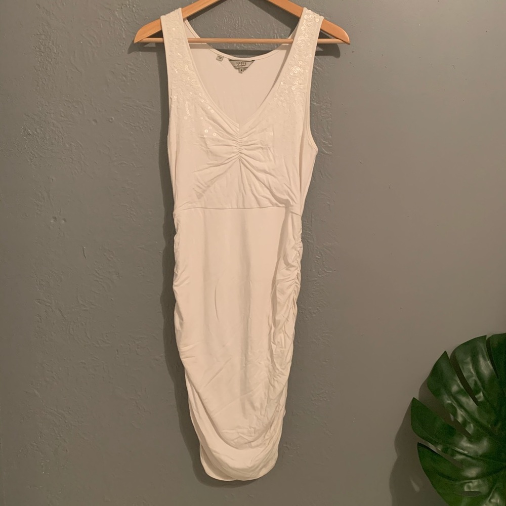 Guess: Ruched, sequence dress